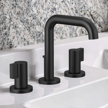 Click here to see Brizo 65332LF-BLLHP Brizo Litze Two-Handle Widespread Lavatory Faucet, Less Handles, 1.5 GPM, Matte Black - 65332LF-BLLHP