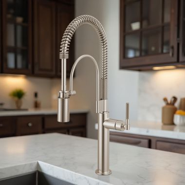Click here to see Brizo 63343LF-SS Brizo Litze Pull-Down Kitchen Faucet - Knurled Handle, DIAMOND Seal, Touch-Clean, MagneDock, 1.8 GPM, Brilliance Stainless - 63343LF-SS