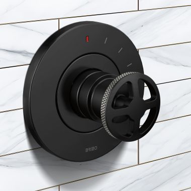 Click here to see Brizo HW60P32-BLSL Brizo Litze Pressure Balance Valve Trim Wheel Handle Kit, Matte Black/Brilliance Luxe Steel - HW60P32-BLSL