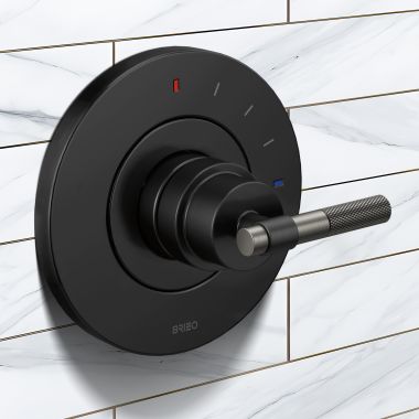 Click here to see Brizo HL60P33-BLSL Brizo Litze Pressure Balance Valve Trim Handle Kit - T-Lever, Matte Black/Brilliance Luxe Steel - HL60P33-BLSL 