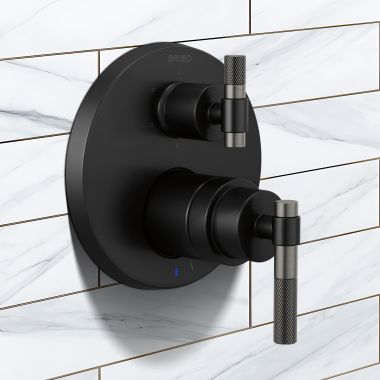 Click here to see Brizo HL75P33-BLSL Brizo Litze Pressure Balance Valve Trim Handle Kit - T-Lever, Matte Black/Brilliance Luxe Steel - HL75P33-BLSL