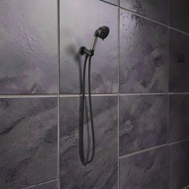 Click here to see Brizo 88835-BLSL Brizo Litze Wall-Mount Hand Shower With Three Functions, H2OKinetic, WaterSense, 1.75 GPM, Matte Black/Brilliance Luxe Steel - 88835-BLSL