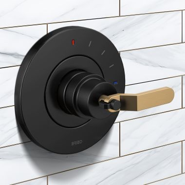 Click here to see Brizo HL60P34-BLGL Brizo Litze Pressure Balance Valve Trim Handle Kit, Industrial Lever, Matte Black/Luxe Gold - HL60P34-BLGL