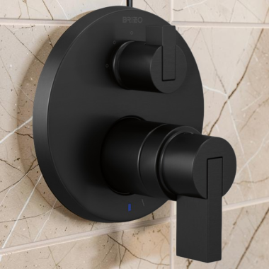 Click here to see Brizo T75P535-BLLHP Brizo Litze Pressure Balance Valve Trim with 3-Function Diverter Trim, Less Handles, Matte Black - T75P535-BLLHP