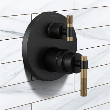Click here to see Brizo T75P635-BLLHP Brizo Litze Pressure Balance Valve Trim w/ 6-Function Diverter Trim, Less Handles, Matte Black - T75P635-BLLHP