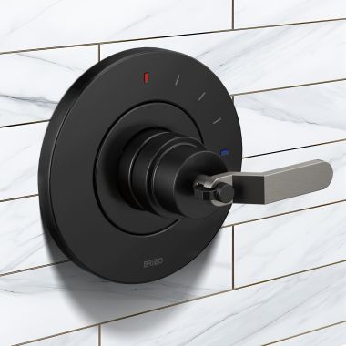 Click here to see Brizo HL60P34-BLSL Brizo Litze Pressure Balance Valve Trim Handle Kit, Industrial Lever, Matte Black/Luxe Steel - HL60P34-BLSL