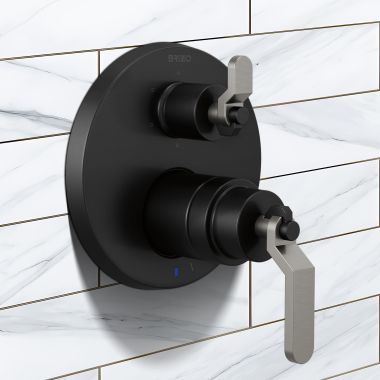 Click here to see Brizo HL75P34-BLSL Brizo Litze Industrial Lever Handle Kit for T75P535-LHP and T75P635-LHP, Matte Black/Brilliance Luxe Steel - HL75P34-BLSL 