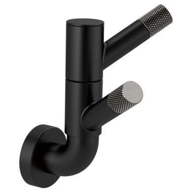 Click here to see Brizo 693537-BLSL Brizo Litze Rotating Double Robe Hook, Brilliance Matte Black/Luxe Steel - 693537-BLSL 