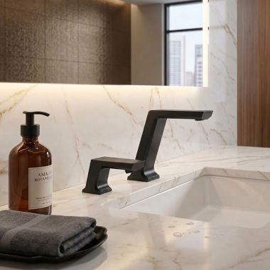 Click here to see Delta 820DPA50-BLSD Delta Contrasta Electronic Bathroom Faucet With Soap Dispenser, Laminar, Aerated or Mikado Spray, Proximity Sensor, WaterSense, ADA, 0.5 GPM, Matte Black - 820DPA50-BLSD