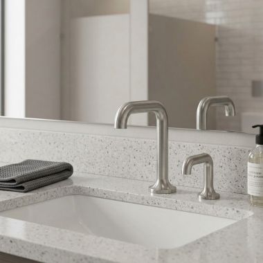 Click here to see Delta 811DPA90-SSSD Delta Driftex Electronic Bathroom Faucet With Soap Dispenser, Laminar, Aerated or Mikado Spray, Proximity Sensor, Battery Operated, WaterSense, ADA, 0.35 GPM, Stainless - 811DPA90-SSSD