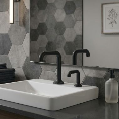 Click here to see Delta 810DPA20-BLSD Delta Driftex Electronic Bathroom Faucet With Soap Dispenser, Laminar, Aerated or Mikado Spray, Proximity Sensor, Hardwire Operated, WaterSense, ADA, 1 GPM, Matte Black - 810DPA20-BLSD