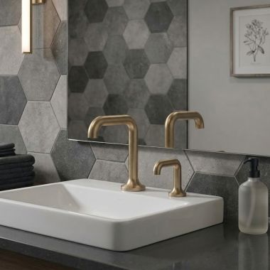 Click here to see Delta 810DPA20-CZSD Delta Driftex Electronic Bathroom Faucet With Soap Dispenser, Laminar, Aerated or Mikado Spray, Proximity Sensor, Hardwire Operated, WaterSense, ADA, 1 GPM, Champagne Bronze - 810DPA20-CZSD