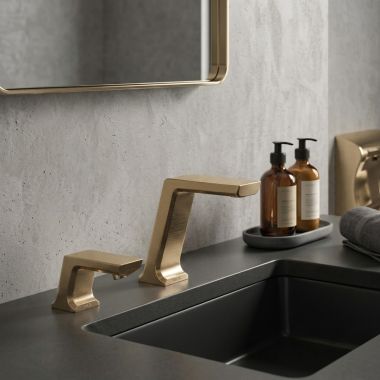 Click here to see Delta 821DPA50-CZSD Delta Contrasta Electronic Bathroom Faucet With Soap Dispenser, Proximity Sensor, Laminar Flow, WaterSense, ADA, 0.5 GPM, Champagne Bronze - 821DPA50-CZSD
