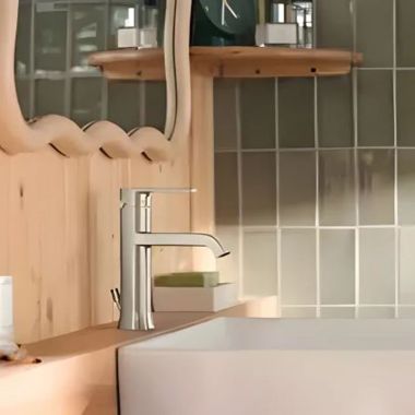 Click here to see   Moen Genta LX One-Handle Lavatory Faucet, 1.0 GPM. WaterSense, ADA, Brushed Nickel - 6706BN