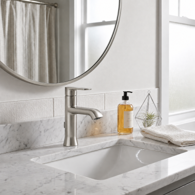 Click here to see  6706BN Moen Genta LX Single-Handle Lavatory Faucet, 1.0 GPM, Brushed Nickel - 6706BN