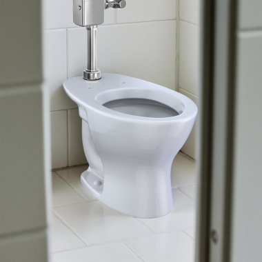 Click here to see Toto CT725CUFG#01 TOTO Elongated Floor-Mount Commercial Flushometer Toilet w/ Cefiontect, Universal Height, Cotton White - CT725CUFG#01