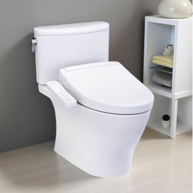 Click here to see Toto MW4423346CUFG#01 TOTO NEXUS Two-Piece Elongated Toilet w/ WASHLET+ S2, Universal Height, 1.0 GPF, Cotton White - MW4423346CUFG#01
