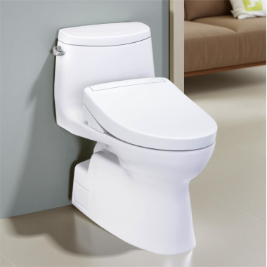Click here to see Toto MW6143446CEFG#01 TOTO Carlyle II One-Piece Elongated Toilet w/ S5 Bidet Seat, 1.28 GPF, Cotton White - MW6143446CEFG#01