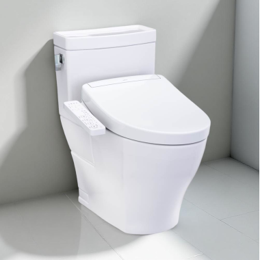 Click here to see Toto MW6243346CEFG#01 TOTO Legato WASHLET+ One-Piece Elongated Toilet w/ S2 Bidet Seat, 1.28 GPF, Cotton White - MW6243346CEFG#01
