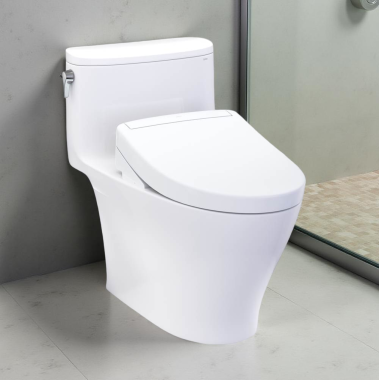 Click here to see Toto MW6423446CEFG#01 TOTO Nexus One-Piece Elongated Toilet w/ WASHLET+ S5 Bidet Seat, 1.28 GPF, Cotton White - MW6423446CEFG#01