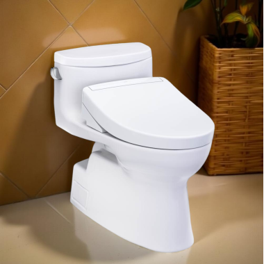 Click here to see Toto MW6443446CEFG#01 TOTO Carolina II One-Piece Elongated Toilet w/ WASHLET+ S5 Bidet Seat, 1.28 GPF, Cotton White - MW6443446CEFG#01