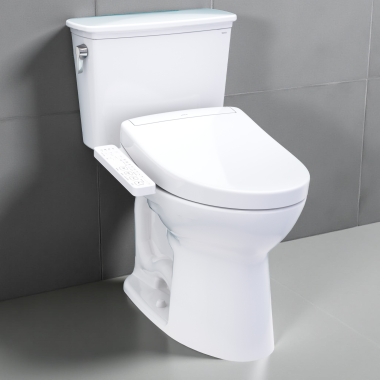 Click here to see Toto MW7863346CEFG#01 TOTO Drake Transitional Two-Piece Toilet w/ WASHLET+ S2, Universal Height, 1.28 GPF, Cotton White - MW7863346CEFG#01