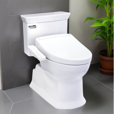 Click here to see Toto MW9643346CEFG#01 TOTO Soirée One-Piece Elongated Toilet w/ WASHLET+ S2 Bidet Seat, 1.28 GPF, Cotton White - MW9643346CEFG#01