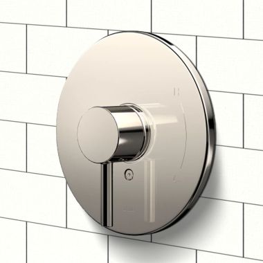 Click here to see Toto TBV01801U#PN TOTO Round Pressure Balance Valve Trim, Lever Handle, ADA-Compliant, Polished Nickel - TBV01801U#PN