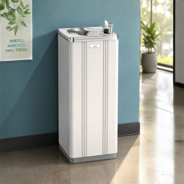 Click here to see Oasis 500011 Oasis Free Standing Water Cooler, Refrigerated, 13.3 GPH, Stainless Steel - PLF13P (500011)
