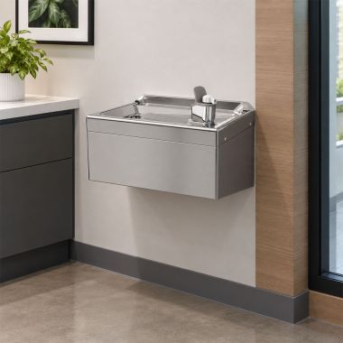 Click here to see Oasis 500423 Oasis Drinking Fountain, Wall-Mounted, Non-Refrigerated, Stainless Steel - F100 (500423)