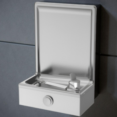 Click here to see Oasis 501262 Oasis Simulated Semi-Recessed Drinking Fountain with Push-Button, Wall-Mounted, Non-Refrigerated, Stainless Steel - F130PM (501262)