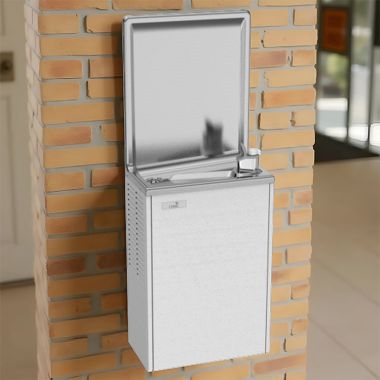 Click here to see Oasis 502943 Oasis Simulated Semi-Recessed Water Cooler, Refrigerated, 8 GPH, Greystone - PLF8SM (502943)