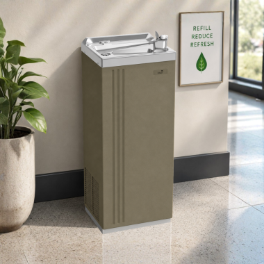 Click here to see Oasis 503066 Oasis Freestanding/Against-A-Wall Water Cooler, Refrigerated, Hot and Cold, 14GPH, Sandstone - PLF14FAH (503066)