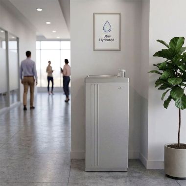Click here to see Oasis 503909 Oasis Free Standing Water Cooler, Refrigerated, Corrosion Proof, 20 GPH, Stainless Steel - PLF20FACP (503909)