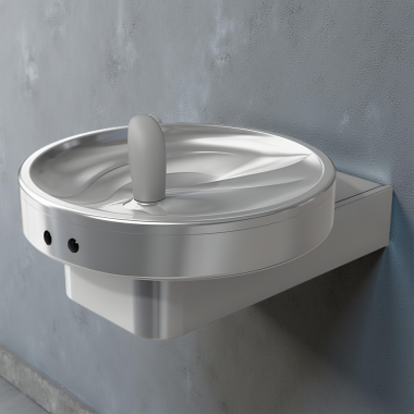 Click here to see Oasis 504616 Oasis Radii Single Drinking Fountain w/ Electric Eye, Non-Refrigerated, Stainless Steel - F140REE (504616)