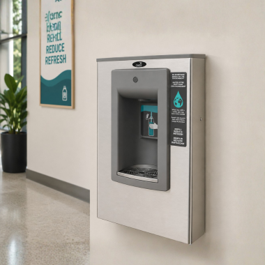 Click here to see Oasis 504773 Oasis Aqua Pointe Mechanical Bottle Filler, Wall Mounted, Non-Refrigerated, Stainless Steel - PWSMSBF (504773)