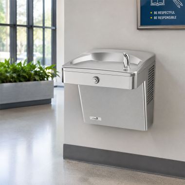 Click here to see Oasis 504977 Oasis VersaCooler II Vandal Resistant Drinking Fountain, Refrigerated 8 GPH, Stainless Steel - PGVF8AC (504977)