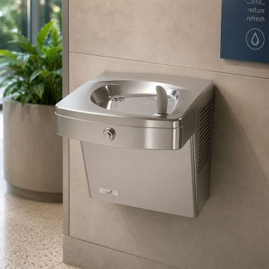 Click here to see Oasis 506258 Oasis VersaCooler II Single Drinking Fountain, Non-Refrigerated, Stainless Steel - PGVAC (506258)