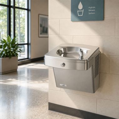 Click here to see Oasis 506960 Oasis Versacooler II Outdoor Vandal-Resistant Drinking Fountain, Refrigerated Stainless Steel  - PGVD8AC (506960)