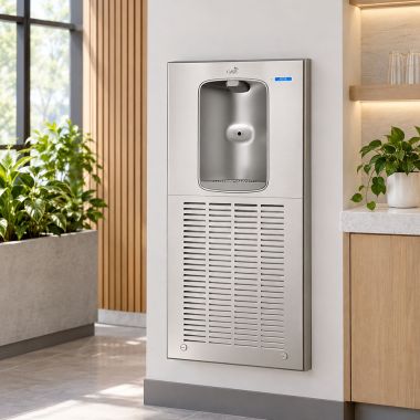 Click here to see Oasis 506979 Oasis Aqua Pointe Electronic Bottle Filler, Surface Mounted, Non-Refrigerated, Stainless Steel - MWSMEBF (506979)
