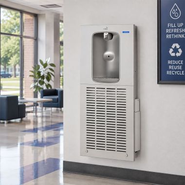 Click here to see Oasis 506988 Oasis Aqua Pointe Electronic Bottle Filler w/ QUASAR, VersaFilter III and Remedi, Non-Refrigerated, Stainless Steel - MWF2EBQ (506988)