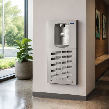 Click here to see Oasis 506993 Oasis QUASAR Electronic Bottle Filler, Surface Mounted, Refrigerated, 12 GPH, Stainless Steel - MWSM12EBQ (506993)