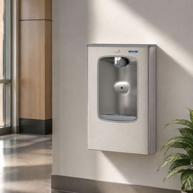 Click here to see Oasis 507108 Oasis QUASAR Electronic Bottle Filler, Non-Refrigerated, Surface Mounted, Stainless Steel - PWSMEBQ (507108)