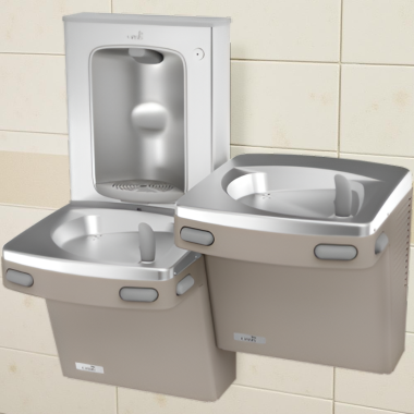 Click here to see Oasis 507158 Oasis VersaCooler II Bi-Level Drinking Fountain with Bottle Filler, Refrigerated, 8 GPH, Sandstone - PG8FSBFSL (5071587)