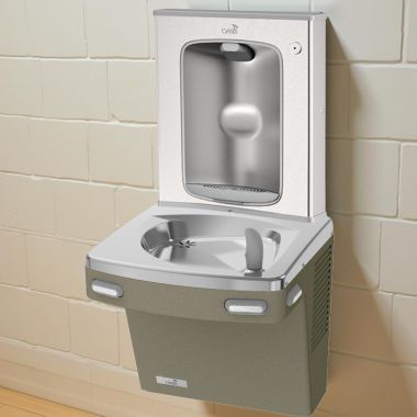 Click here to see Oasis 507300 Oasis VersaCooler II Single Drinking Fountain w/ Mechanical Bottle Filler, Refrigerated, 8 GPH, Sandstone - PG8SBF (507300)