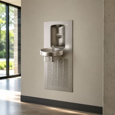 Click here to see Oasis 507448 Oasis Radii Modular Single Drinking Fountain w/ Aqua Pointe Mechanical Bottle Filler, Refrigerated, 8 GPH, Stainless Steel - M8WRSBF (507448)
