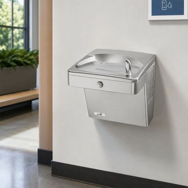 Click here to see Oasis 507493 Oasis VersaCooler II Outdoor Rated Single Drinking Fountain, Non-Refrigerated, Stainless Steel - PGVDAC-14G (507493)