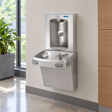 Click here to see Oasis 507047FPF Oasis VersaCooler II Drinking Fountain w/ Electronic Bottle Filler, Refrigerated, 8 GPH, Total PFAS, Greystone- PG8FEBF (507047FPF)