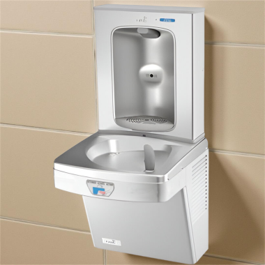 Click here to see Oasis 507082FVF Oasis VersaCooler II Single Contactless Drinking Fountain w/ Electronic Bottle Filler, VersaFilter lll, Non-Refrigerated, Stainless Steel - PGFEBFT (507082FVF)