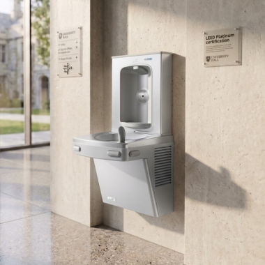 Click here to see Oasis 507192FPF Oasis VersaCooler II Single Drinking Fountain w/ Electronic Bottle Filler, Total PFAS Filter, Non-Refrigerated, Stainless Steel - PGFEBF (507192FPF)